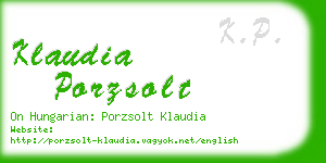 klaudia porzsolt business card